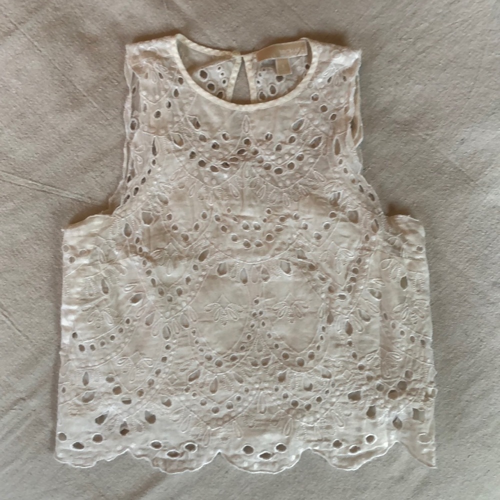 Michael Kors cotton eyelet top